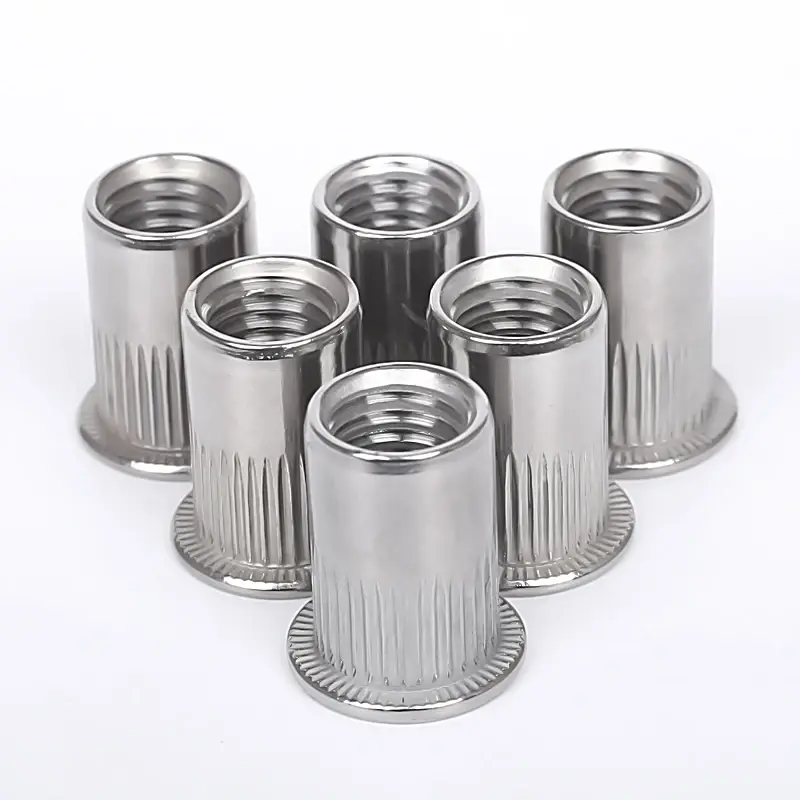 Flat Head Vertical Knurled Rivet Nut