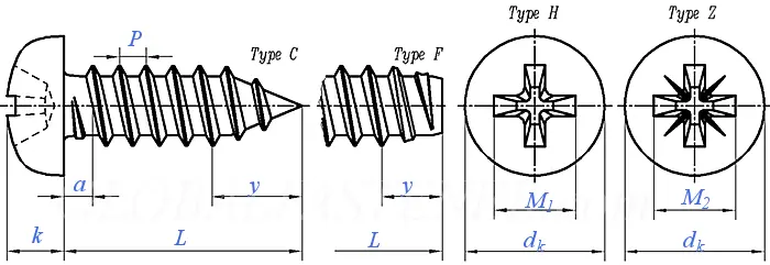 Stainless Steel Din 7981 Pan Head Self Tapping Screw