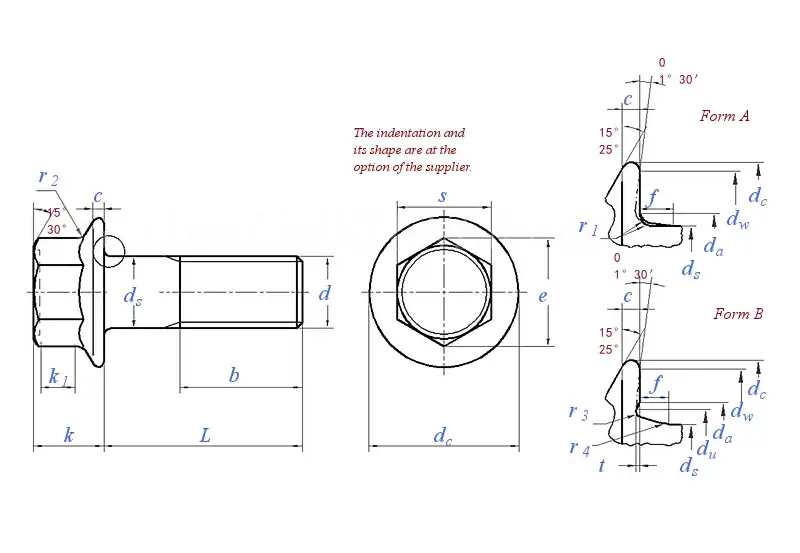 Stainless Steel Hex Flange Bolt Din 6921 Full Thread